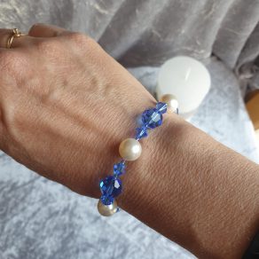 Bracelet en perles de pur cristal et cristal nacré