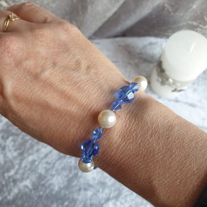 Bracelet en perles de pur cristal et cristal nacré