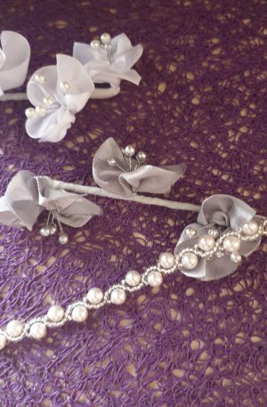 Bracelet en perles de cristal nacré et rocailles calibrées