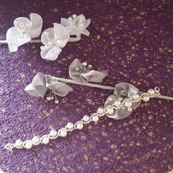 Bracelet en perles de cristal nacré et rocailles calibrées