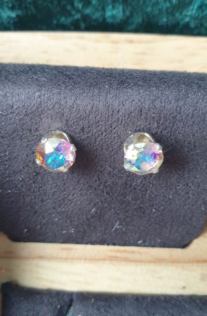 Boucles d oreilles de cristaux sertis