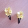 Pinces clip en satin et perles