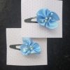 Pinces clip en satin et perles