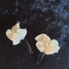 Pinces clip en satin et perles