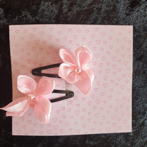 Pinces clip en satin et perles