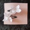 Pinces clip en satin et perles