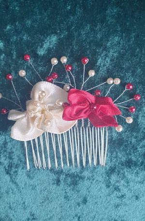 Peigne de mariée en satin et perles