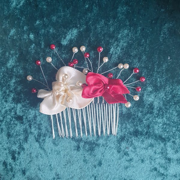 Peigne de mariée en satin et perles