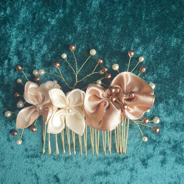 Peigne de mariée en satin et perles