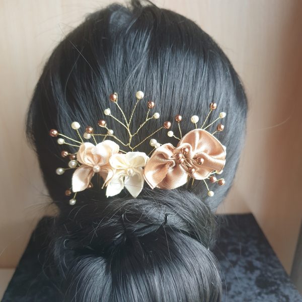 Peigne de mariée en satin et perles