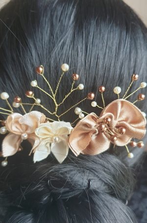 Peigne de mariée en satin et perles