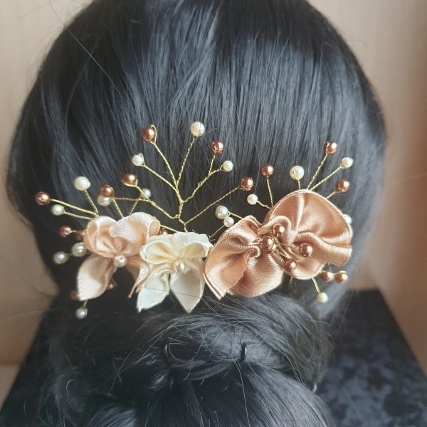 Peigne de mariée en satin et perles