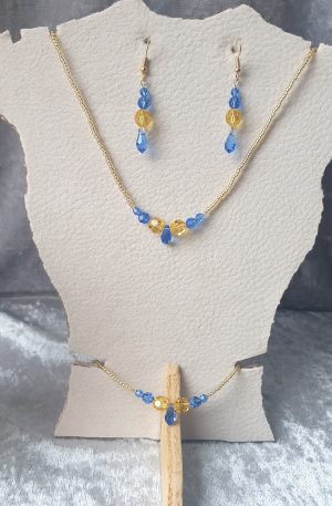 Parure gouttes en purs cristaux