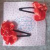 Pinces clip en satin et perles