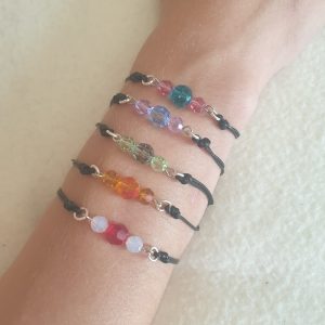 Bracelet en cristaux sur coton ciré