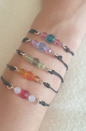 Bracelet en cristaux sur coton ciré