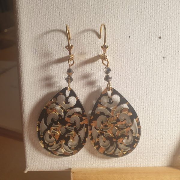 Boucles d'oreilles créoles en résine