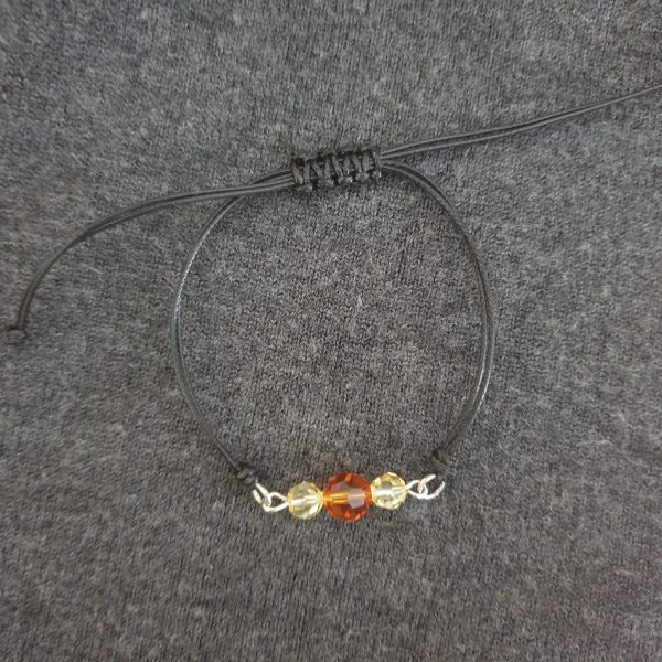 Bracelet de cristaux et coton ciré