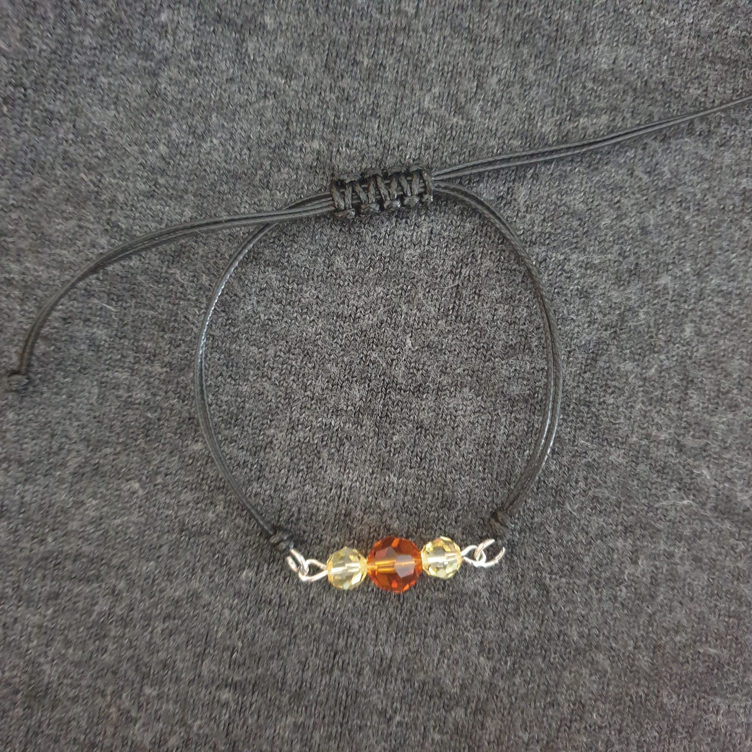 Bracelet de cristaux et coton ciré
