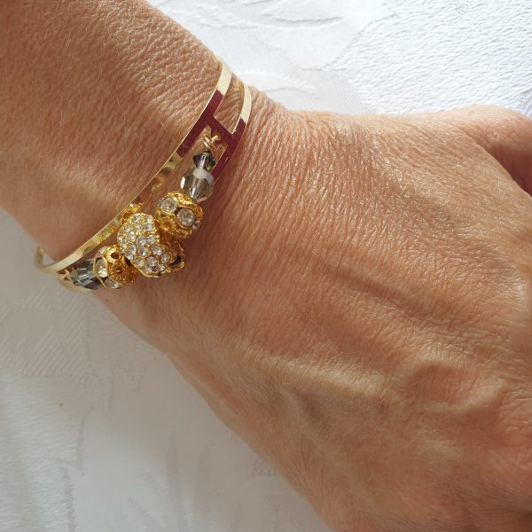 Bracelet jonc avec cristaux