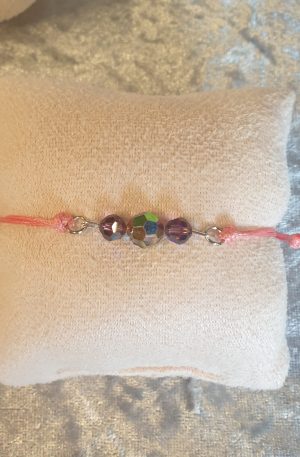 Bracelet de cristaux et coton ciré