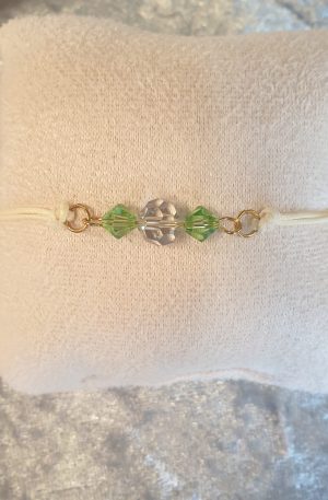 Bracelet de cristaux et coton ciré