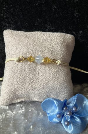Bracelet de cristaux et coton ciré