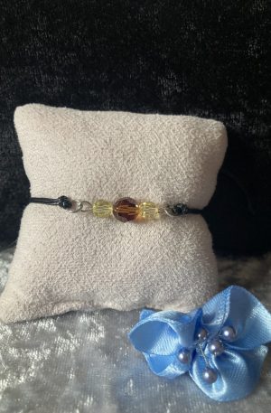 Bracelet de cristaux et coton ciré