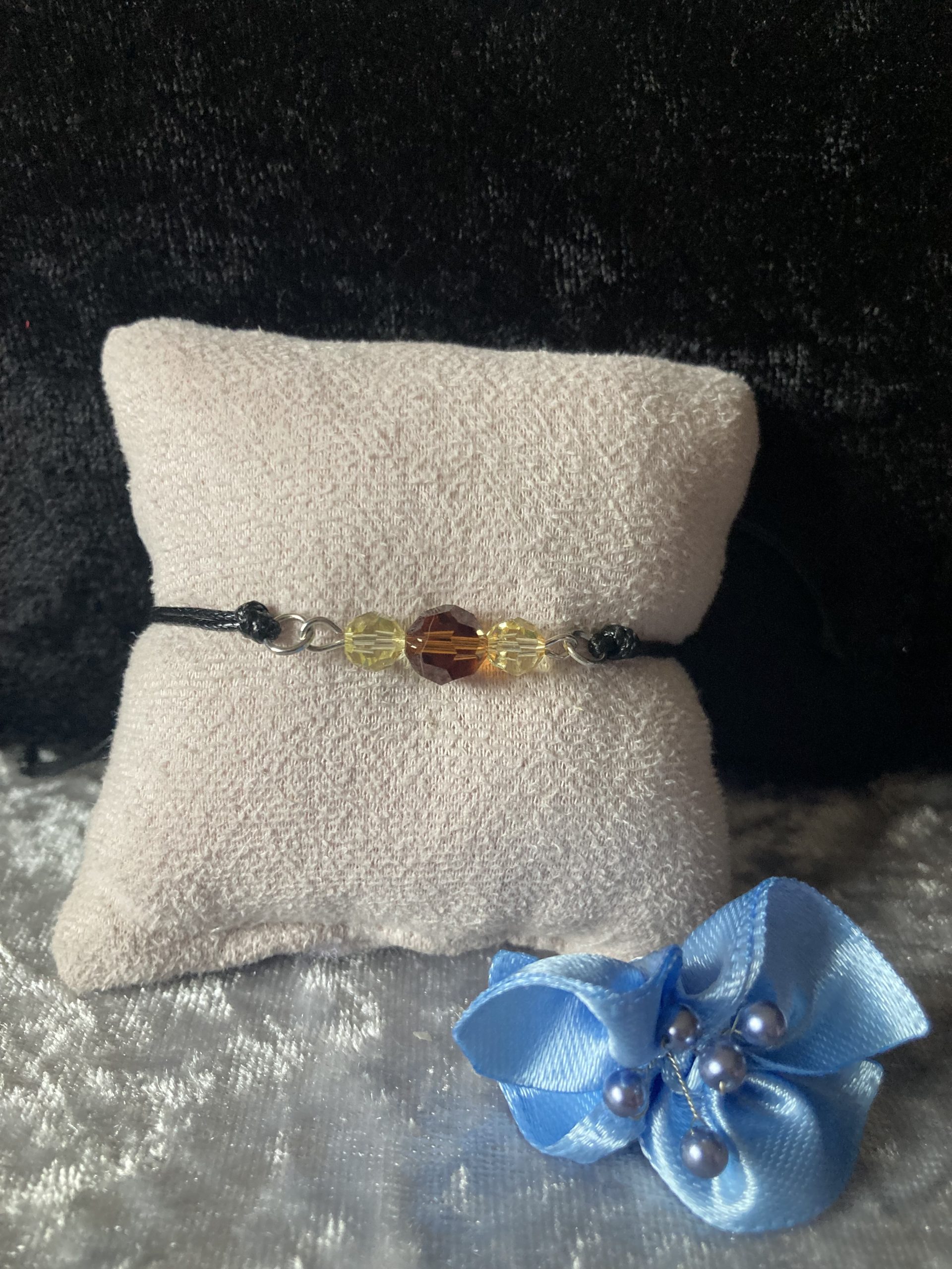 Bracelet de cristaux et coton ciré