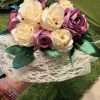 Bouquet de mariée à base de fleurs en satin