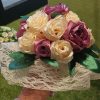 Bouquet de mariée à base de fleurs en satin