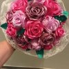 Bouquet de mariée à base de fleurs en satin